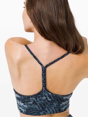 Lululemon Flow Y Bra Long Line Nulu Indigo Lace Starlight 8
